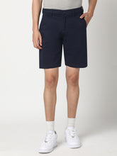 Stitch Hub Men's Navy Blue Solid Cotton Shorts