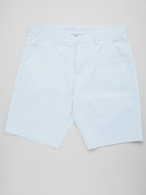 Stitch Hub Men's Sky Blue Solid Cotton Shorts - Stylish Regular Fit for Versatile Wear