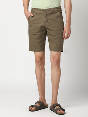 Stitch Hub Men's Coffee Solid Cotton Shorts - Comfort and Style Combined