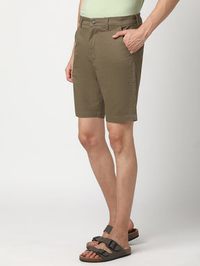 Stitch Hub Men's Coffee Solid Cotton Shorts - Comfort and Style Combined
