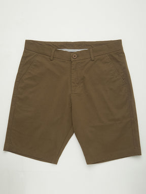Stitch Hub Men's Brown Solid Cotton Shorts