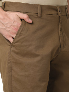 Stitch Hub Men's Brown Solid Cotton Shorts