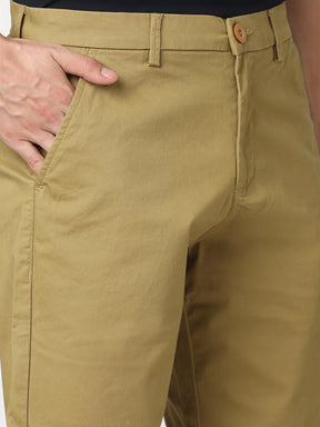 Stitch Hub Men's Khaki Solid Cotton Shorts - Comfortable Regular Fit for Versatile Wear