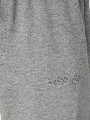 Stitch Hub Grey Loop knit Track Pant for Men