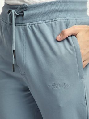 Stitch Hub Blue Loop knit Track Pant for Men