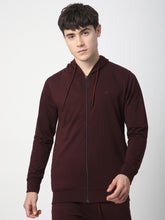 Stitch Hub Wine Loop knit Zipper Hoodie - Long Sleeve, Regular Fit