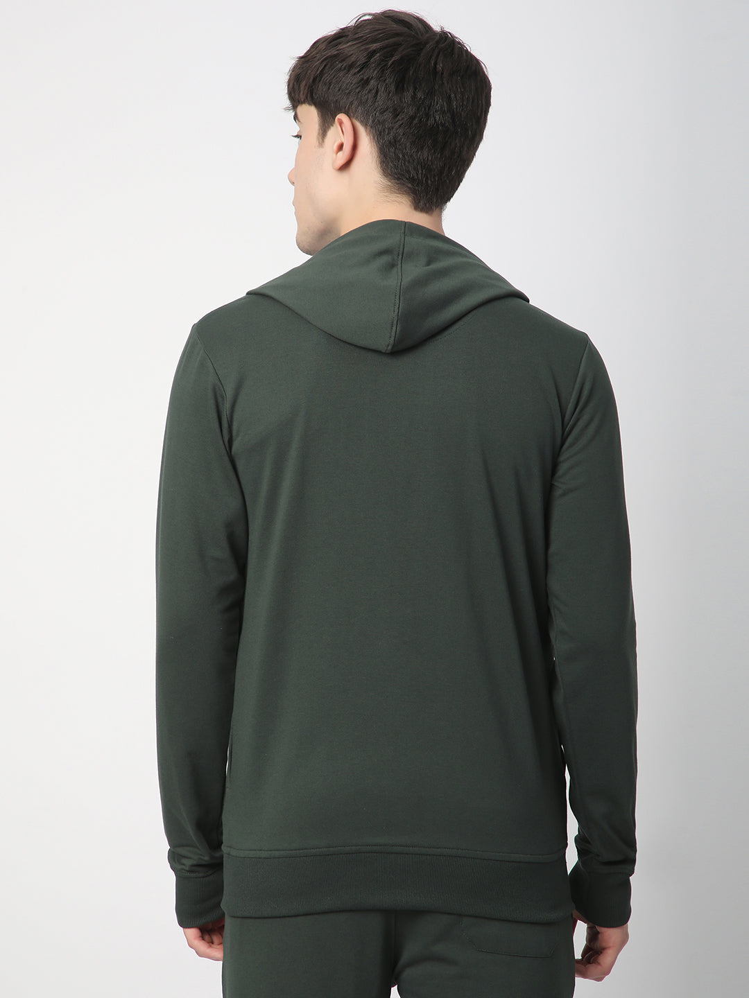 Stitch Hub Olive Loop knit Zipper Hoodie - Long Sleeve, Regular Fit