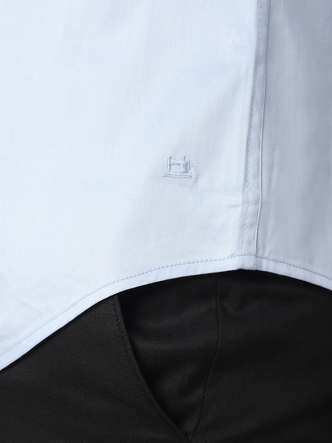 Stitch Hub Sky Blue Satin Lycra Shirts For Men- Regular Fit With Solid Pattern