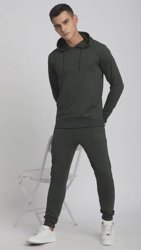 Stitch Hub Olive Loop knit Joggers for Men