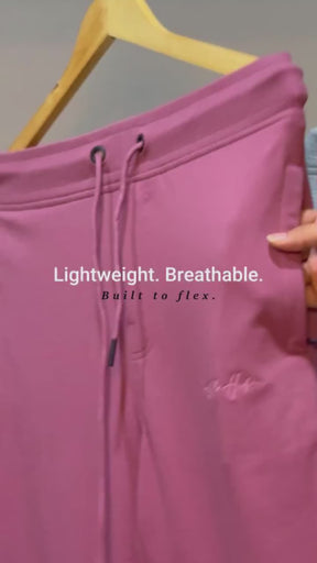 Stitch Hub Rose Pink Loop knit Joggers for Men