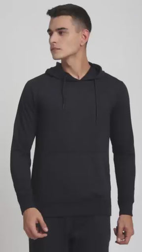 Stitch Hub Navy Loop knit Hoodie - Long Sleeve, Regular Fit