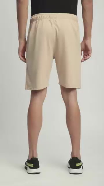 Stitch Hub Beige Loop knit Shorts for Men